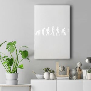 Evolution of Man Computer Programmer Funny Geek Lover IT Wall Art Canvas Home Decor New Portrait Wall Art White