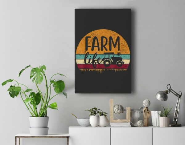Retro Vintage Farm Life Farming Tractor Family Farmer Gift Wall Art Canvas Home Decor New Portrait Wall Art Black