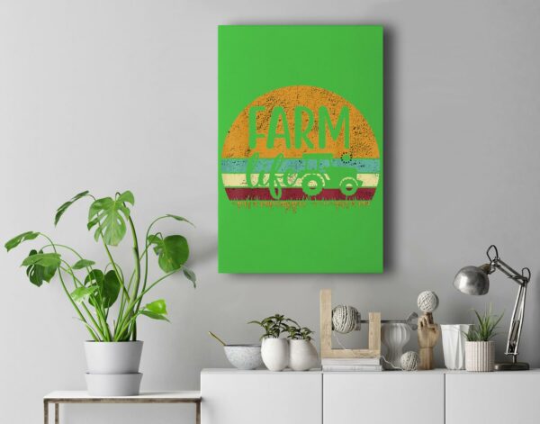 Retro Vintage Farm Life Farming Tractor Family Farmer Gift Wall Art Canvas Home Decor New Portrait Wall Art Kelly