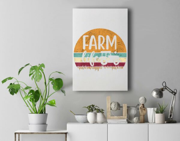 Retro Vintage Farm Life Farming Tractor Family Farmer Gift Wall Art Canvas Home Decor New Portrait Wall Art White
