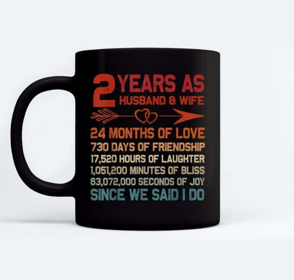 2 Years as Husband amp Wife 2nd Anniversary Gift for Couple Mugs Ceramic Mug Black