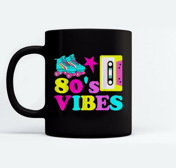 80s Vibes Roller Skate Party Cassette Tape Vintage Mugs Ceramic Mug Black