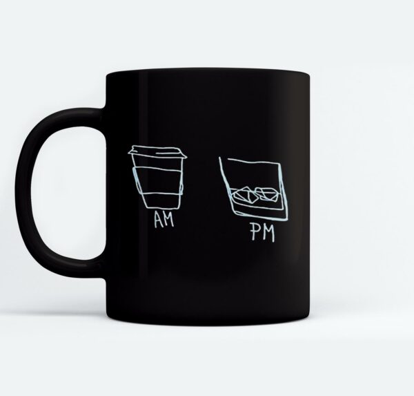 AM Coffee PM Win Mugs Ceramic Mug Black