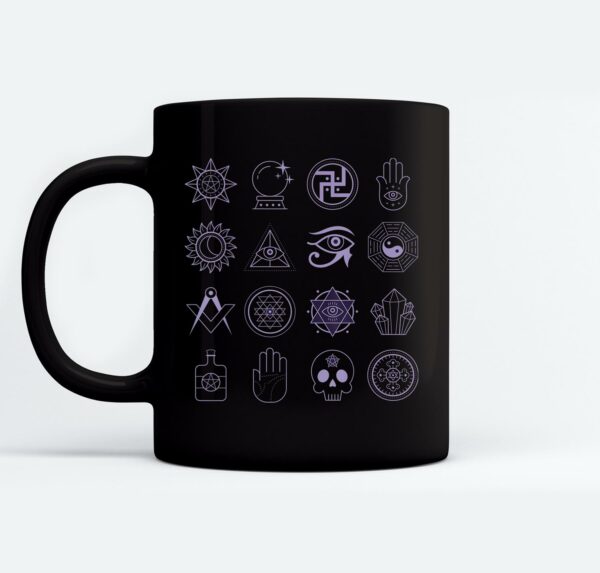 Alchemy Occult Sacred Geometry Esoteric Symbols Mugs Ceramic Mug Black