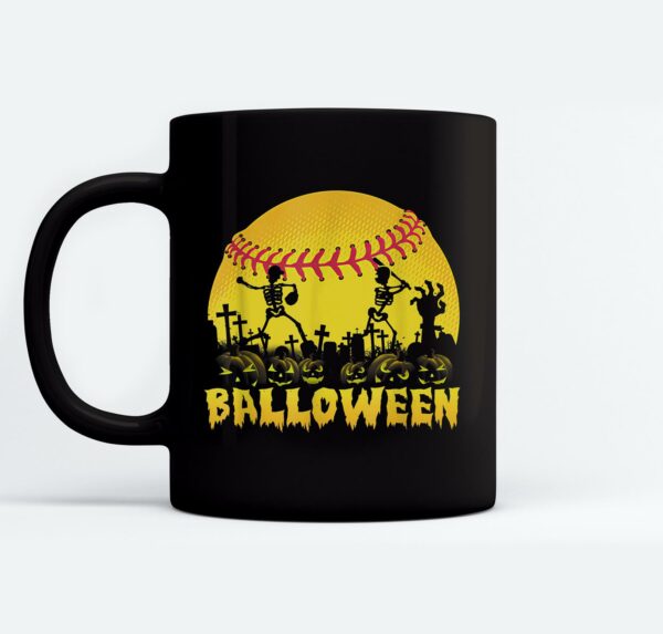 Balloween Softball Halloween Pumpkin Costume Mugs Ceramic Mug Black
