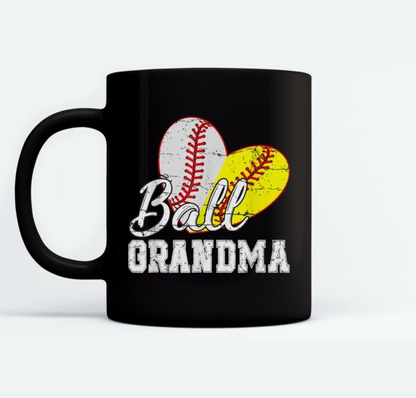 Baseball Softball Ball Heart Grandma Mothers Day Mugs Ceramic Mug Black