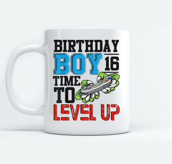 Birthday Boy 16 Time To Level Up Video Game Lover Gamer Gift Mugs Ceramic Mug White