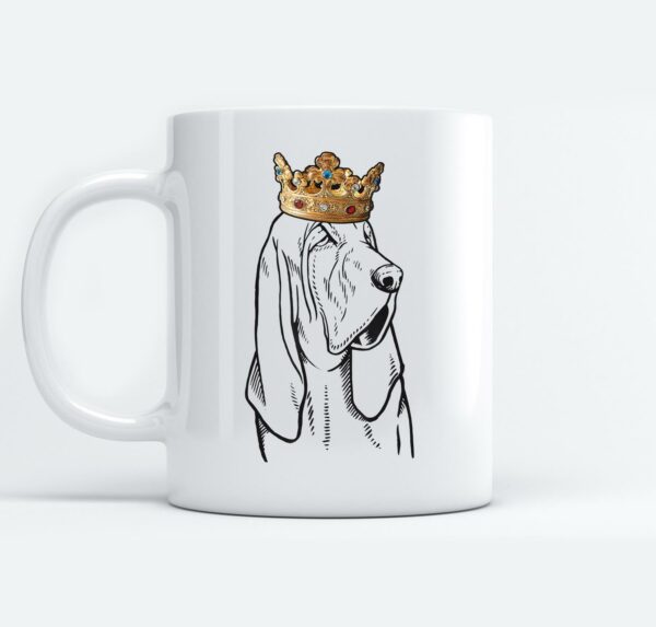 Bloodhound Dog Wearing Crown Mugs Ceramic Mug White